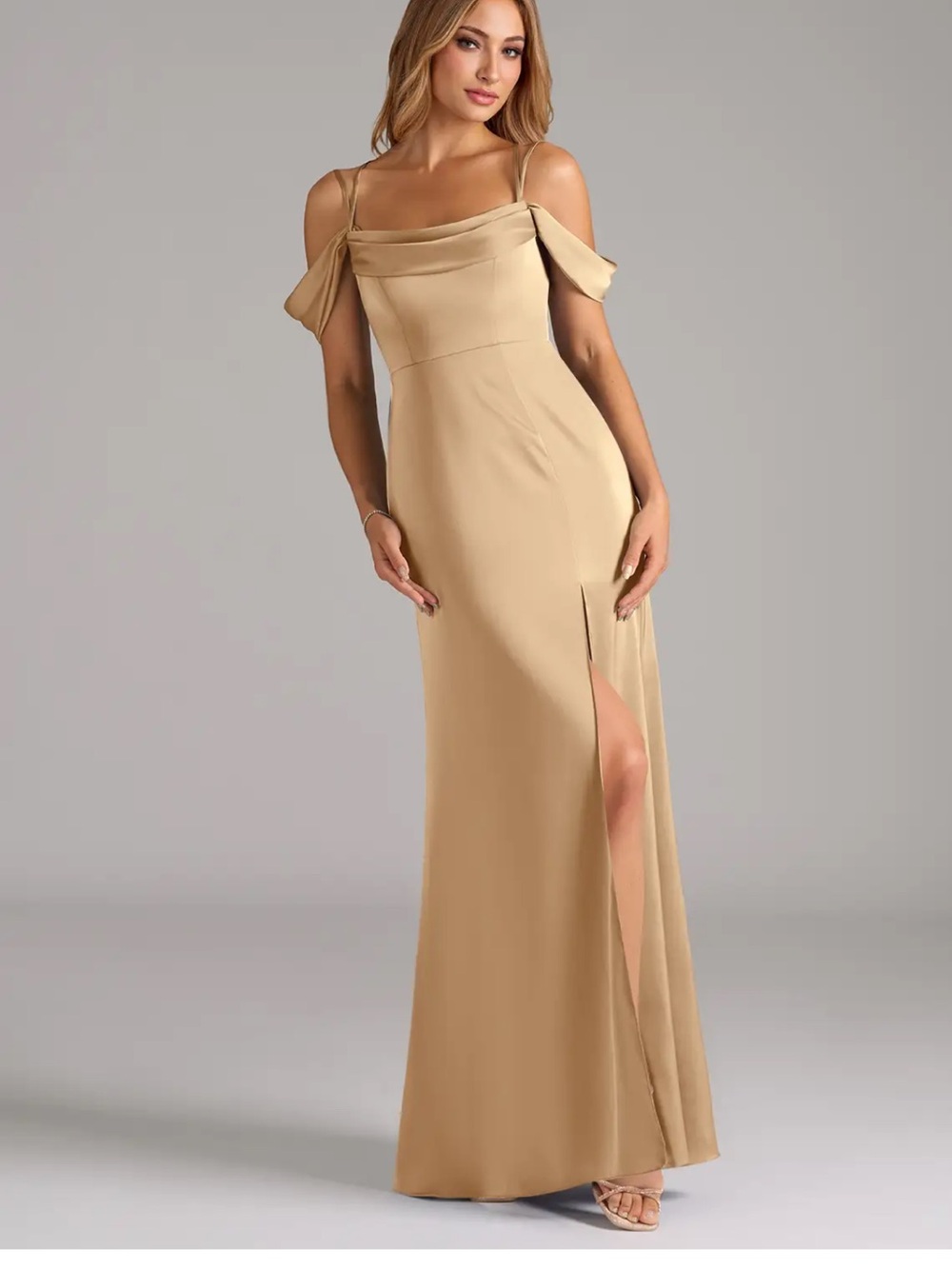 Azazie Callan Maxi formal bridesmaid dress with slit